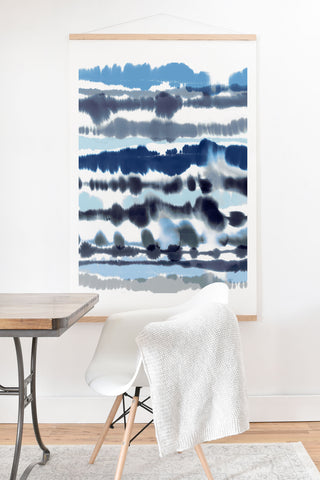 Ninola Design Soft relaxing lines blue Art Print And Hanger