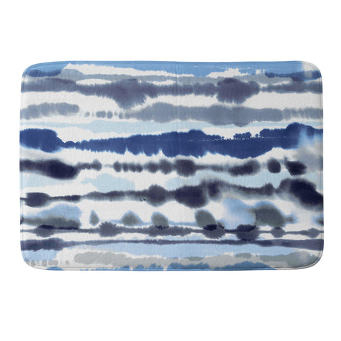 Ninola Design Soft relaxing lines blue Memory Foam Bath Mat
