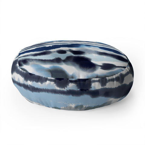 Ninola Design Soft relaxing lines blue Floor Pillow Round