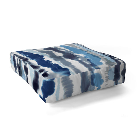 Ninola Design Soft relaxing lines blue Floor Pillow Square