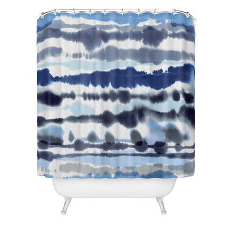 Ninola Design Soft relaxing lines blue Shower Curtain