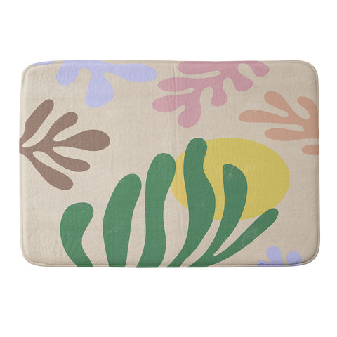 Ninola Design Spring Matisse Leaves Memory Foam Bath Mat
