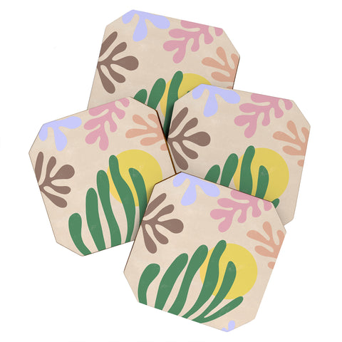 Ninola Design Spring Matisse Leaves Coaster Set