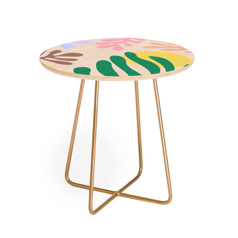 Ninola Design Spring Matisse Leaves Round Side Table