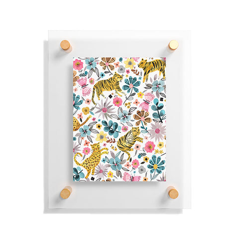 Ninola Design Spring Tigers and Flowers Floating Acrylic Print