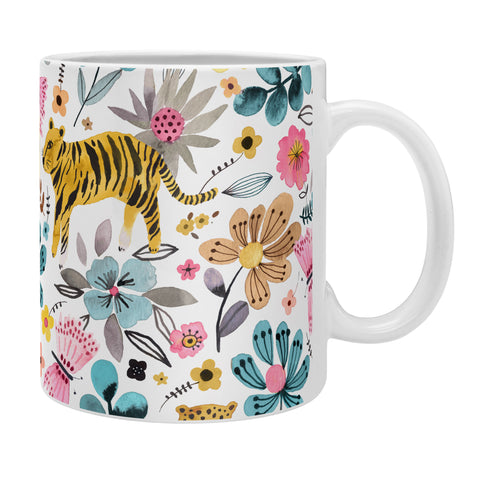 Ninola Design Spring Tigers and Flowers Coffee Mug