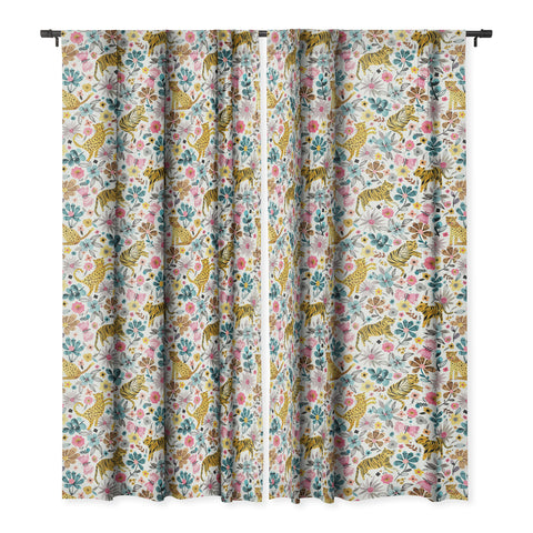 Ninola Design Spring Tigers and Flowers Blackout Window Curtain