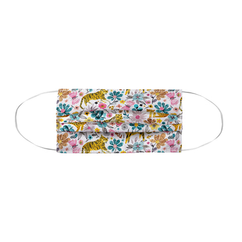 Ninola Design Spring Tigers and Flowers Face Mask