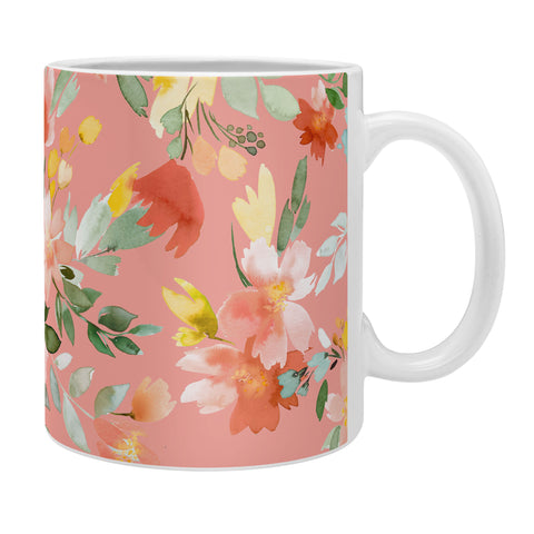 Ninola Design Summer Oleander Floral Coral Coffee Mug
