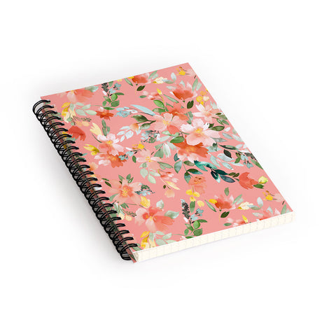 Ninola Design Summer Oleander Floral Coral Spiral Notebook