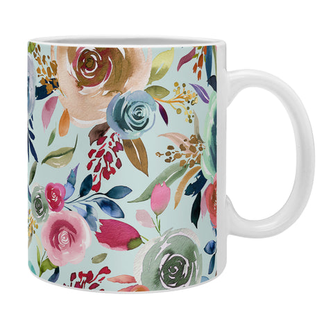 Ninola Design Sweet Romance Flowers Blue Coffee Mug