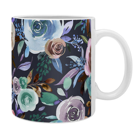 Ninola Design Sweet Romance Flowers Navy Coffee Mug