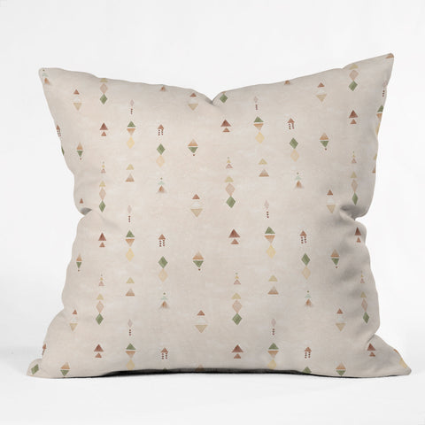 Ninola Design Terracota Watercolor Triangles Outdoor Throw Pillow