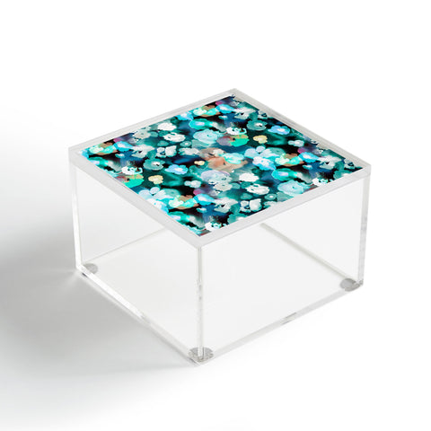 Ninola Design Textural Flowers Light Blue Acrylic Box