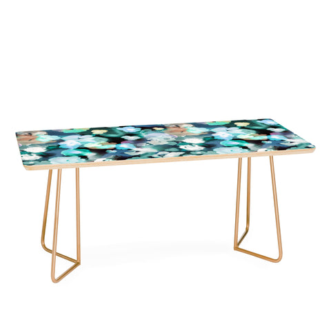 Ninola Design Textural Flowers Light Blue Coffee Table