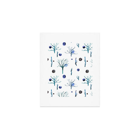 Ninola Design Trees branches Blue Art Print