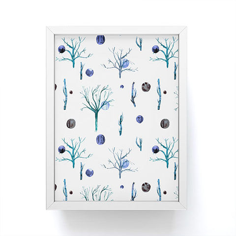 Ninola Design Trees branches Blue Framed Mini Art Print