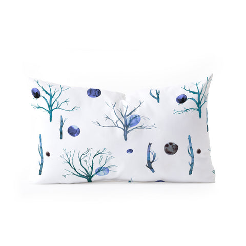 Ninola Design Trees branches Blue Oblong Throw Pillow