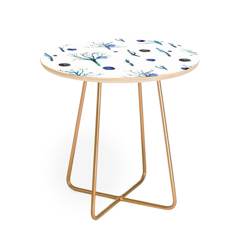 Ninola Design Trees branches Blue Round Side Table