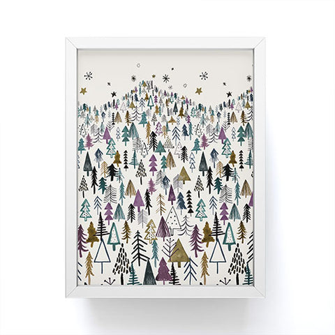 Ninola Design Trees Forest Night Framed Mini Art Print