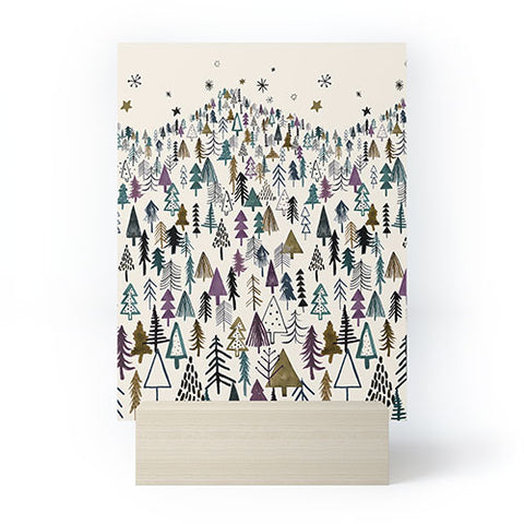 Ninola Design Trees Forest Night Mini Art Print