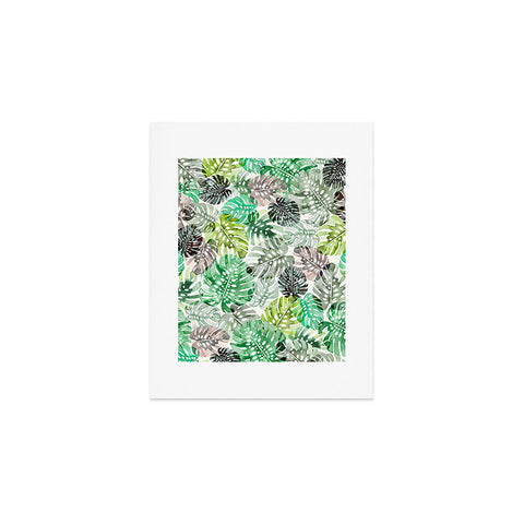 Ninola Design Tropical Jungle Monstera Leaves Green Art Print