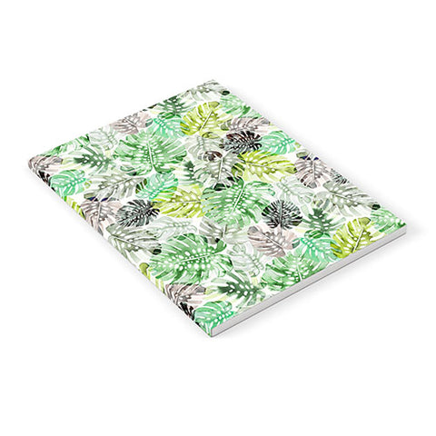 Ninola Design Tropical Jungle Monstera Leaves Green Notebook