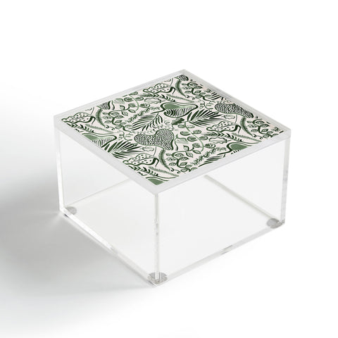 Ninola Design Tropical leaves forest Green Acrylic Box