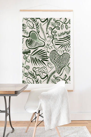 Ninola Design Tropical leaves forest Green Art Print And Hanger