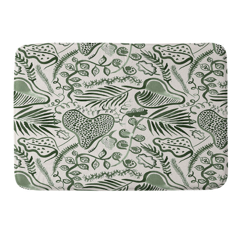 Ninola Design Tropical leaves forest Green Memory Foam Bath Mat
