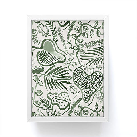 Ninola Design Tropical leaves forest Green Framed Mini Art Print