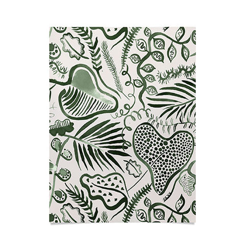 Ninola Design Tropical leaves forest Green Poster