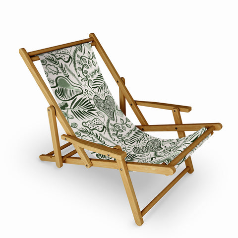 Ninola Design Tropical leaves forest Green Sling Chair