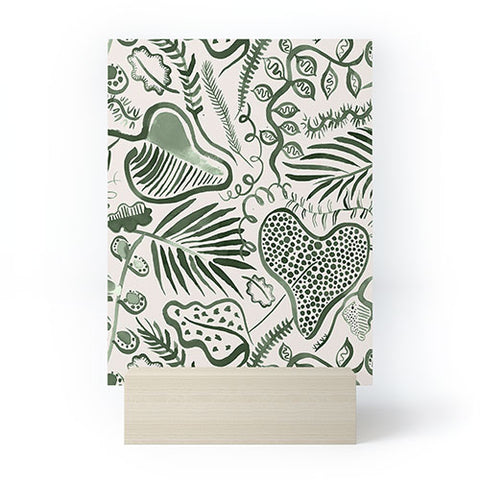Ninola Design Tropical leaves forest Green Mini Art Print
