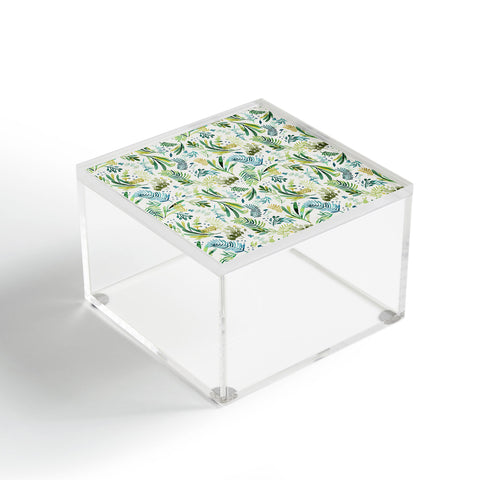 Ninola Design Tuscany Olive Green Leaves Acrylic Box