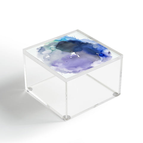 Ninola Design Watercolor Circle Blue Acrylic Box