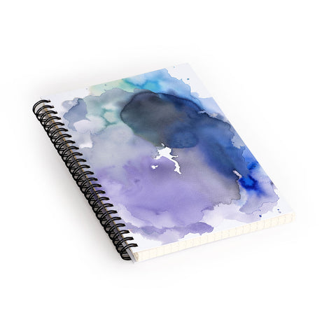 Ninola Design Watercolor Circle Blue Spiral Notebook