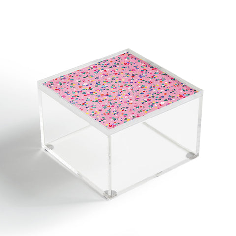 Ninola Design Watercolor Ditsy Flowers Pink Acrylic Box