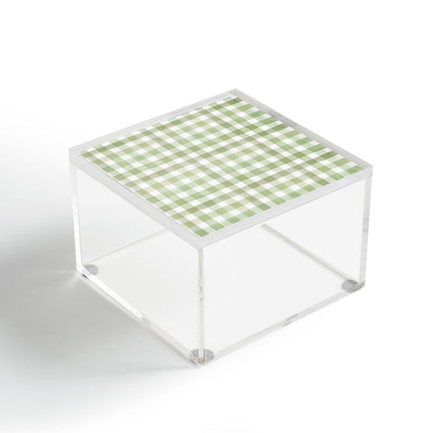 Ninola Design Watercolor Gingham Salad Green Acrylic Box