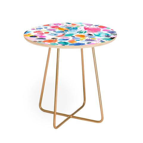 Ninola Design Watercolor Painterly Scribbles Round Side Table