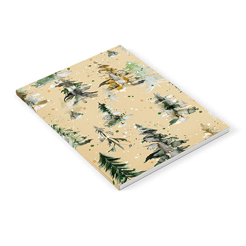 Ninola Design Watercolor Pines Spruces Beige Notebook