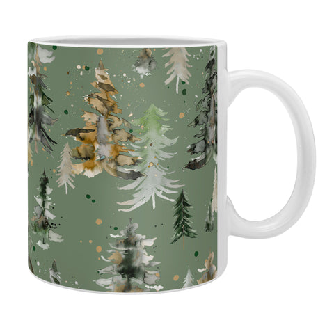 Ninola Design Watercolor Pines Spruces Green Coffee Mug