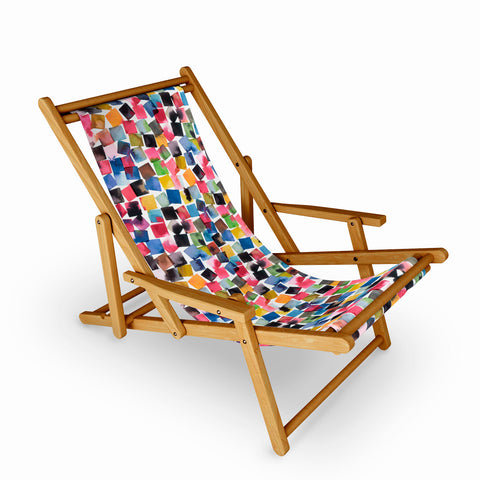 Ninola Design Watercolor plaids Multi Sling Chair