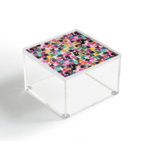 Ninola Design Watercolor plaids Pink Acrylic Box