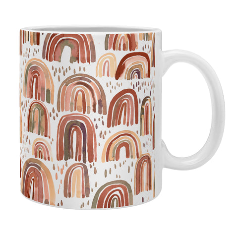 Ninola Design Watercolor Rainbows Terracota Coffee Mug