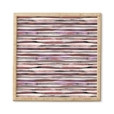 Ninola Design Watercolor stripes pink Framed Wall Art