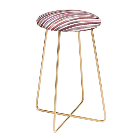 Ninola Design Watercolor stripes pink Counter Stool