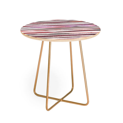 Ninola Design Watercolor stripes pink Round Side Table