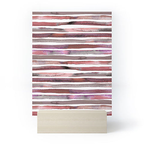 Ninola Design Watercolor stripes pink Mini Art Print