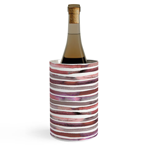 Ninola Design Watercolor stripes pink Wine Chiller